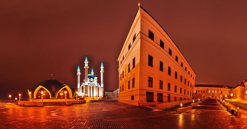 кремль, казань, город, татарстан, панорама, россия, вечер, зима, кул-шариф, музей Казанский кремль фото превью