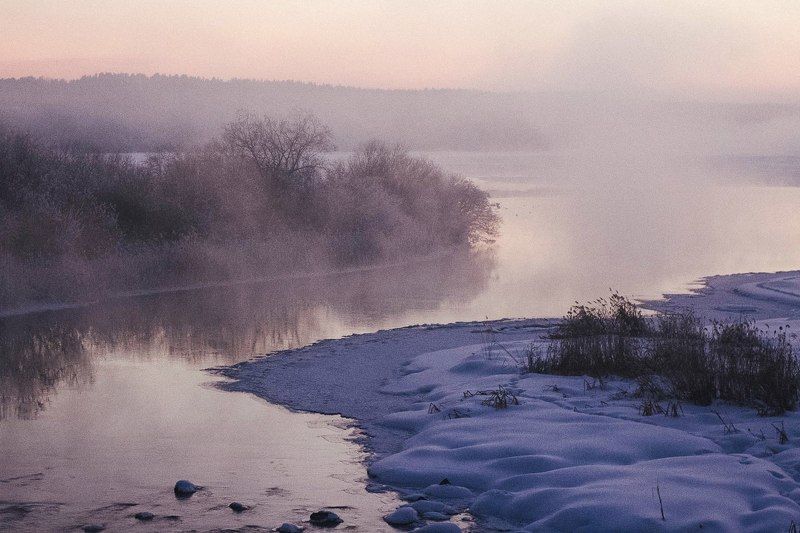 Зимняя река фото превью