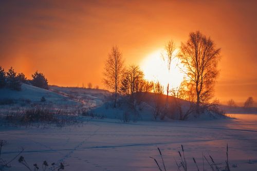 Утренние морозные контрасты