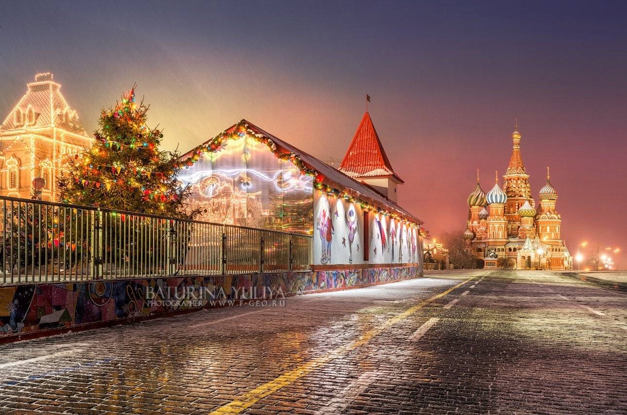 москва, собор василия блаженного, красная площадь, зима, гум, каток, Юлия Батурина