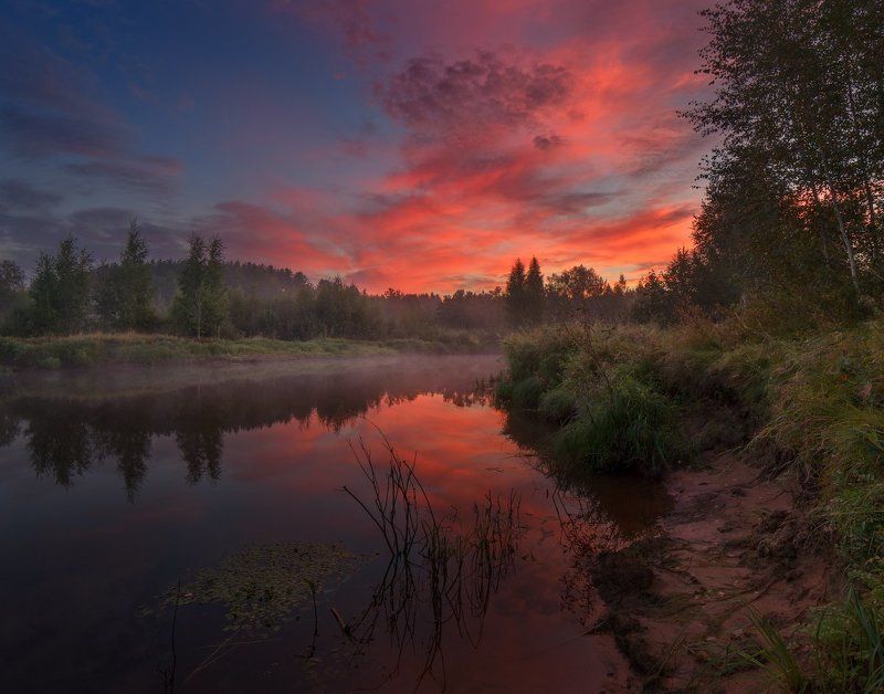 Рассвет на р. Уломка фото превью
