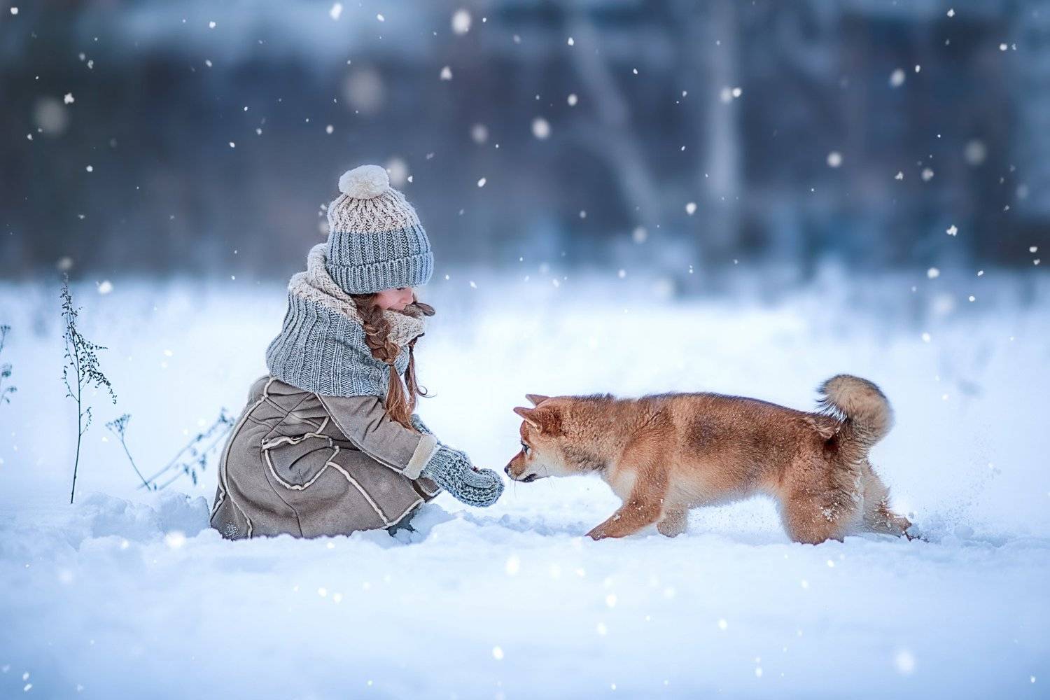 девочка, зима, друг, Юлия Таратынова