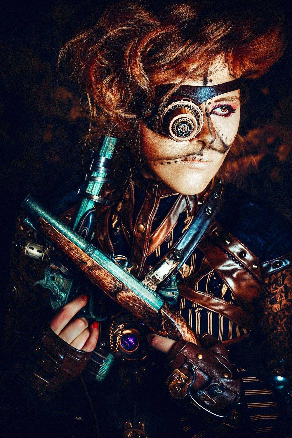 woman, portrait, studio, steampunk, Руслан Болгов (Axe)