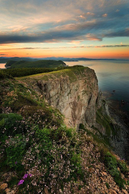 приморский край, заповедник, рассвет, море, солнце Приморский мысок фото превью