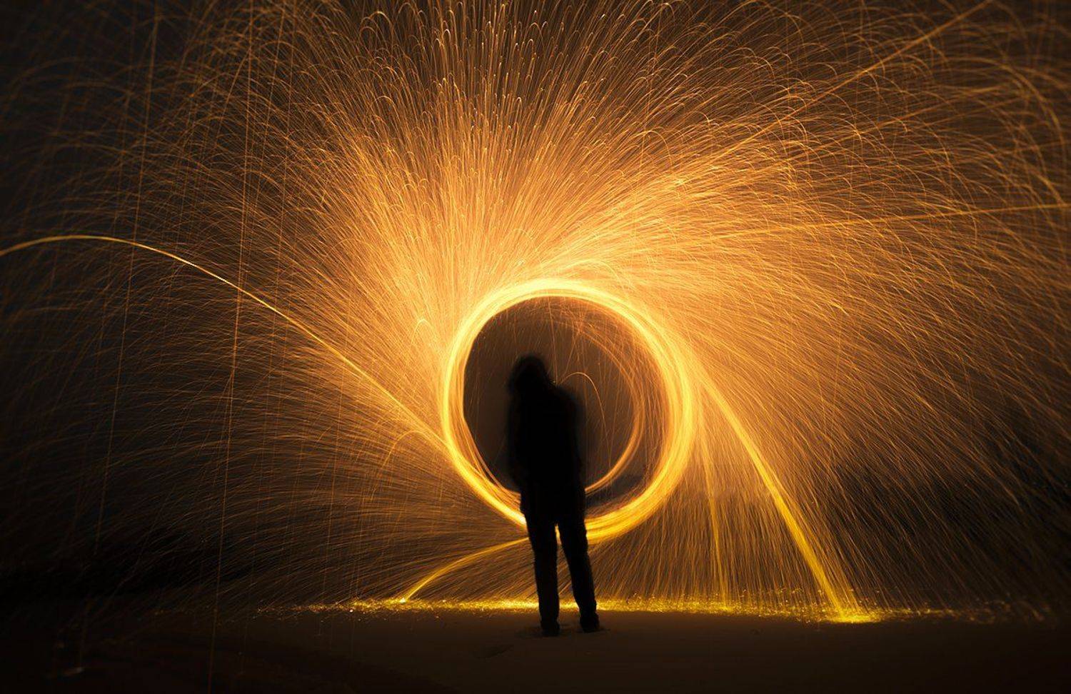 landscape, nature, long exposure, sparks, fire, red,, Jacek Jędrzejczak