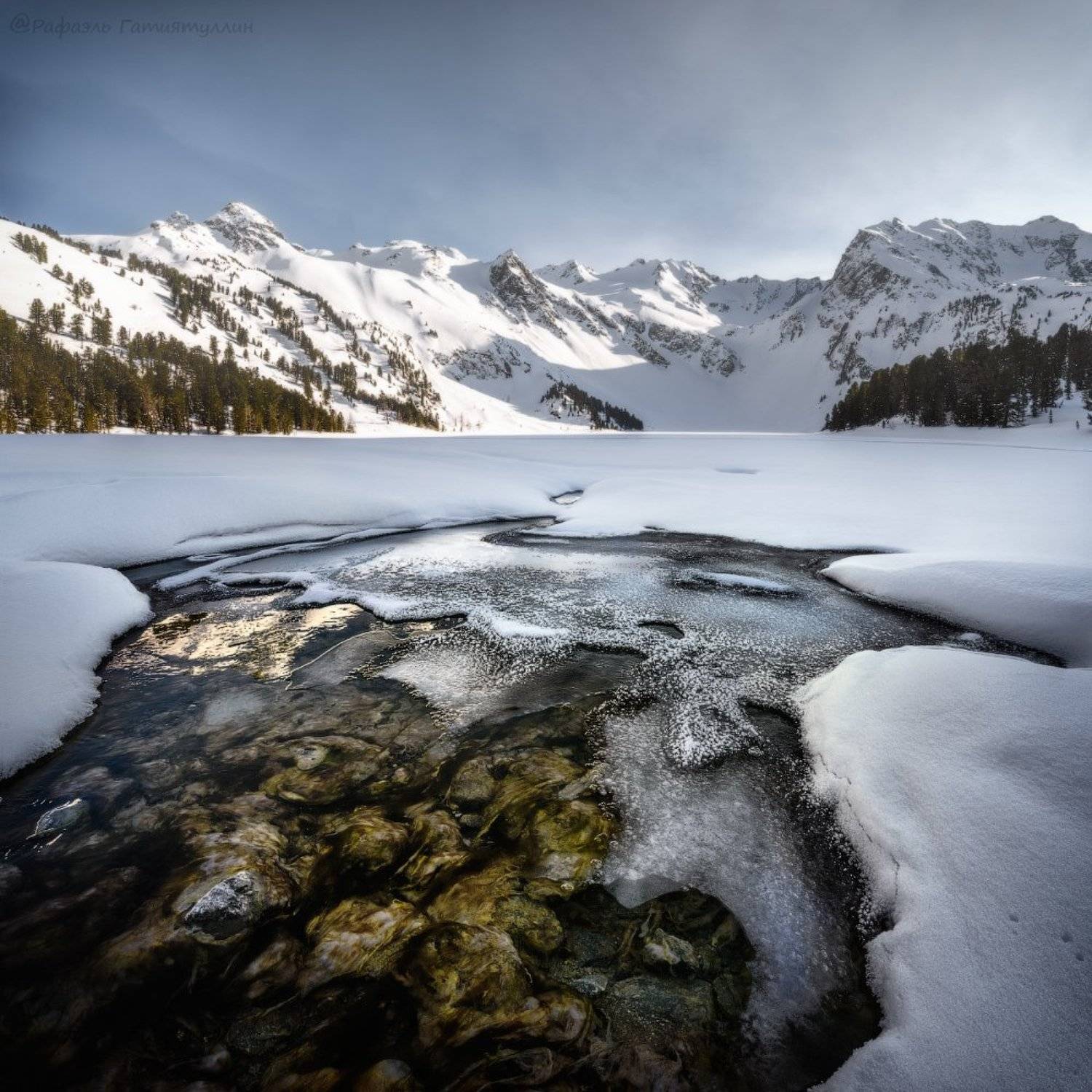 республика алтай, горный алтай, горы, мульта, озеро, зима., Рафаэль Гатиятуллин