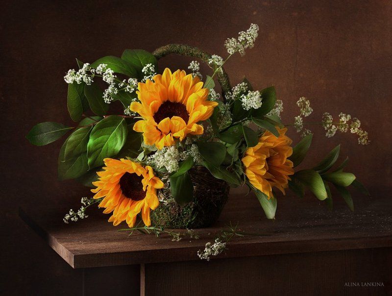 натюрморт, подсолнухи, цветы, ирисы, лето Просто этюды про лето фото превью