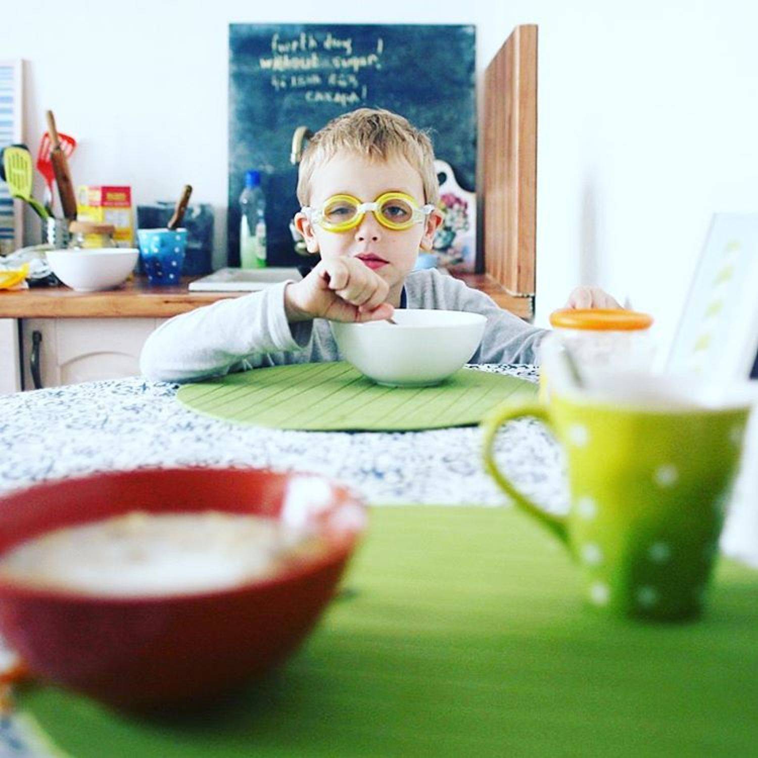 завтрак, очки, ребенок, каша, утро, Фёдорова Дарья