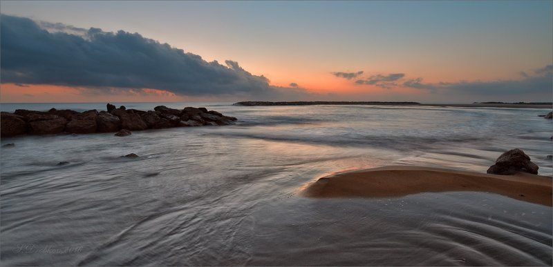 рассвет, море, облака, небо, вода, осень В ожидании солнца фото превью