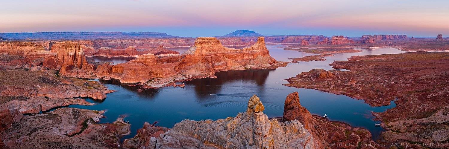 landscape, sunset, panorama, lake, canyon, american south-west, travel, arizona, utah, usa, Вадим Жигулин