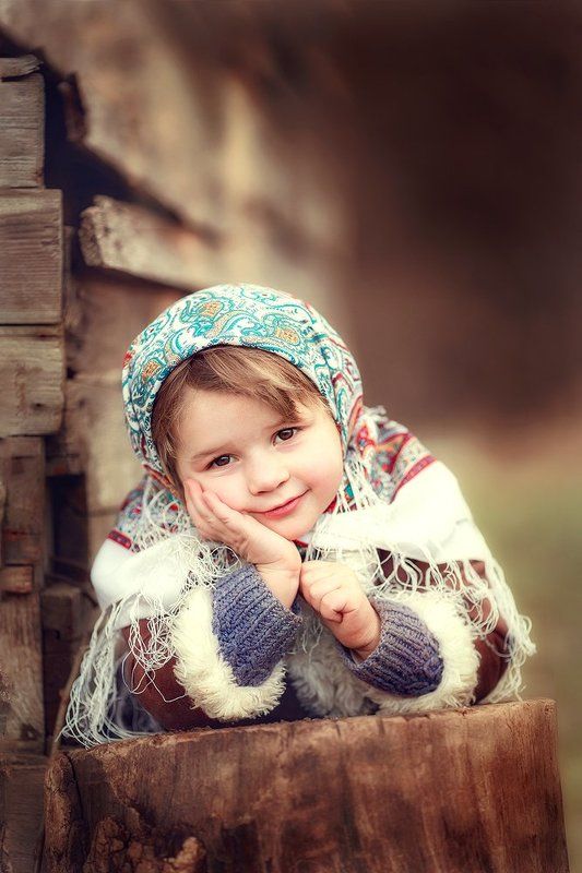 дети семья портрет девочка Агафья фото превью