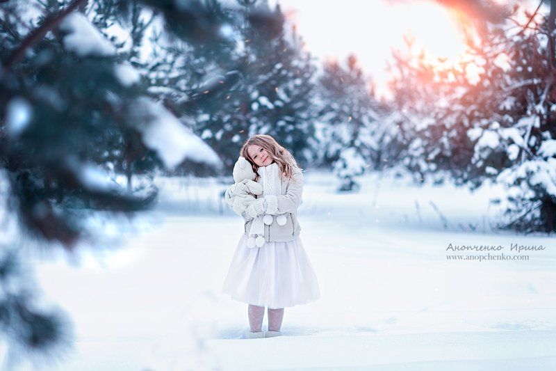 зима, съемка, фотосессия, девочка, портрет, игрушка Катерина фото превью