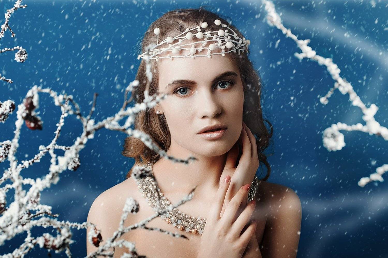 портрет студия макияж зима, Лана Никонова