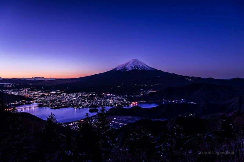 Fuji,Japan,mountain,blue,sky,lake,dawn,beautiful,amazing,wonderful  Deep blue фото превью