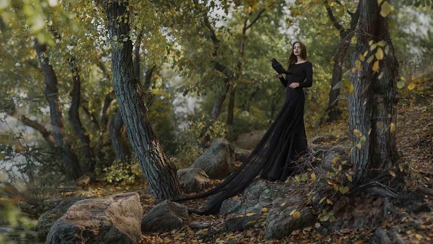 people portreit girl raven water black, Ирина Джуль