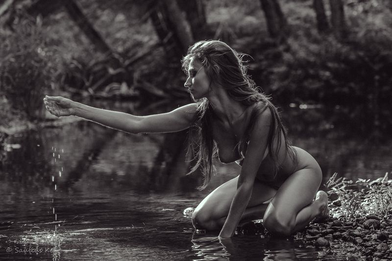 girl, female, pretty, nature, model Forest girl фото превью