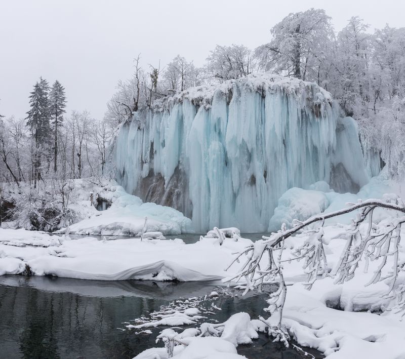 Плитвицкие, озера, Хорватия, водопад, зима Повезло! фото превью