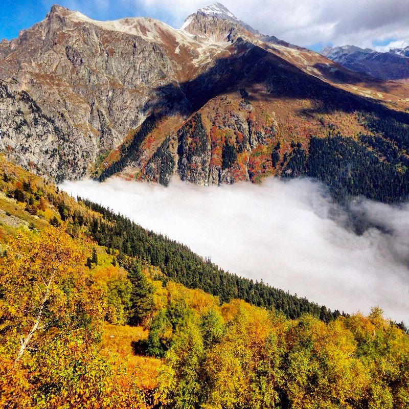 Горный этюд с туманом фото превью