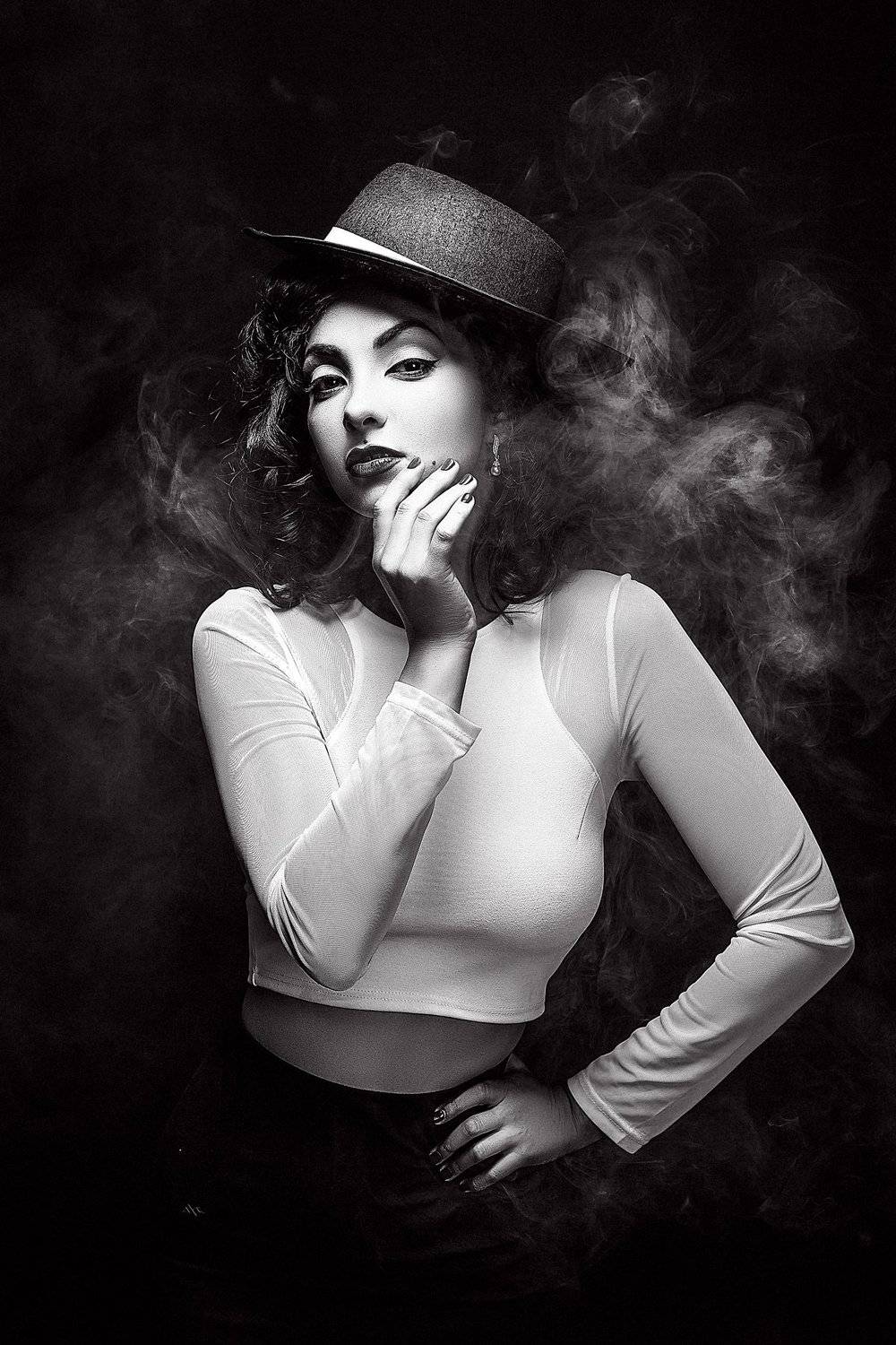 woman, portrait, studio, balck and white, Руслан Болгов (Axe)