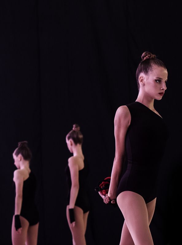 black, черный, спорт, девушка, гимнастика, гимнастки Pas de trois фото превью