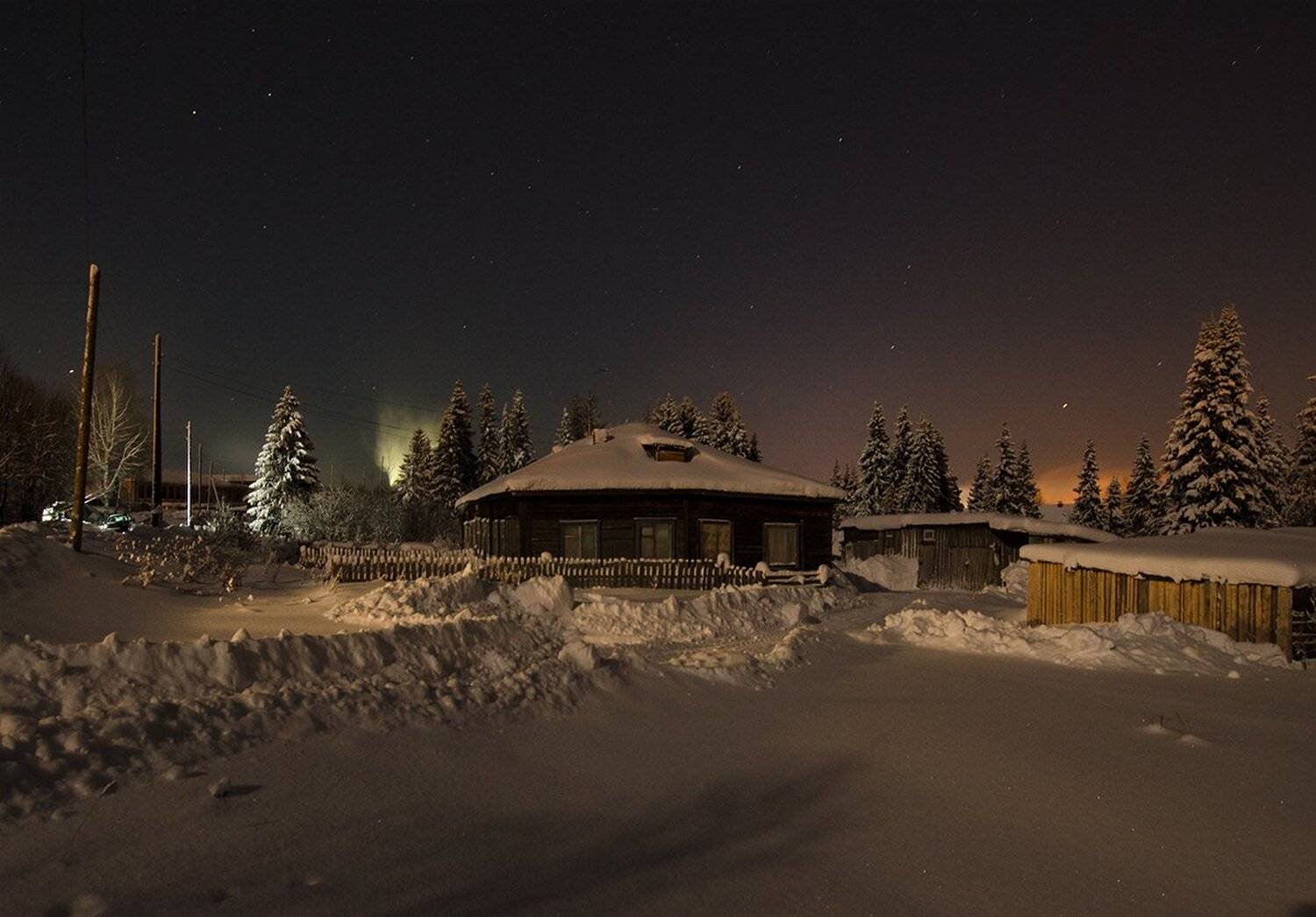 звезды,ночь,зима,дом,деревня,провинция , Карепанов Евгений