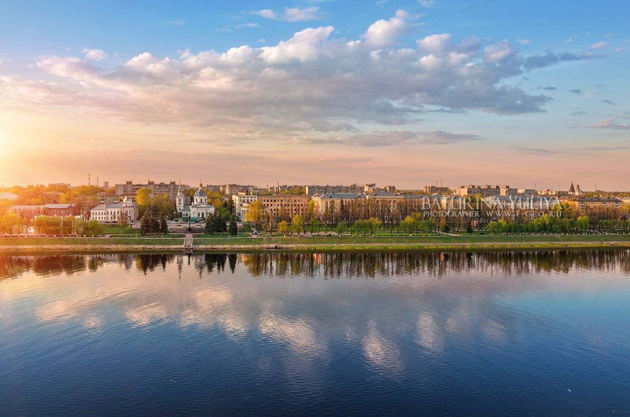 тверь, волга, набережная, отражение, закат, Юлия Батурина