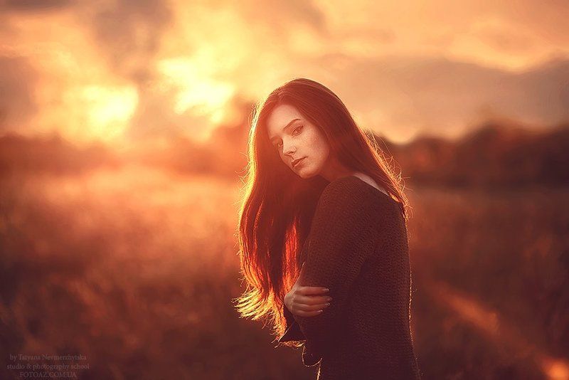 портрет, закат, контровый свет Александра фото превью