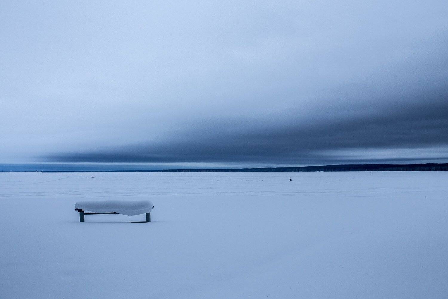 зима, пасмурно, снег, простор, минимализм, Савицкий Ян