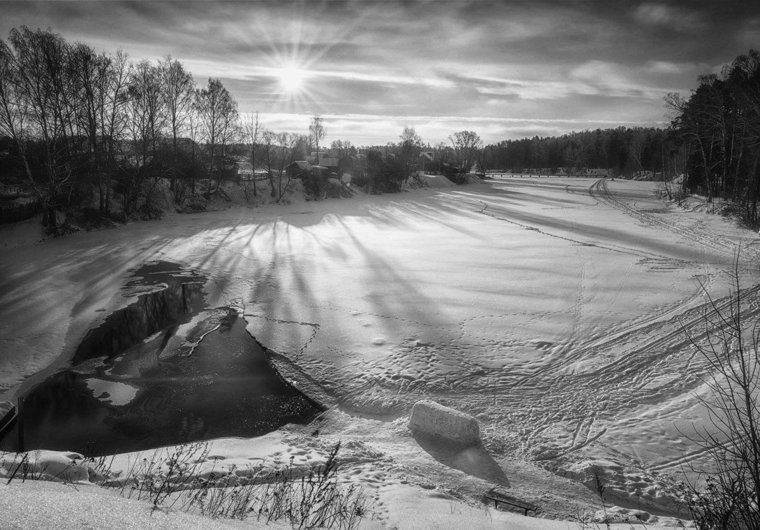 утро, река, солнце, зима, мороз, снег, иваново, Сергей Осетров