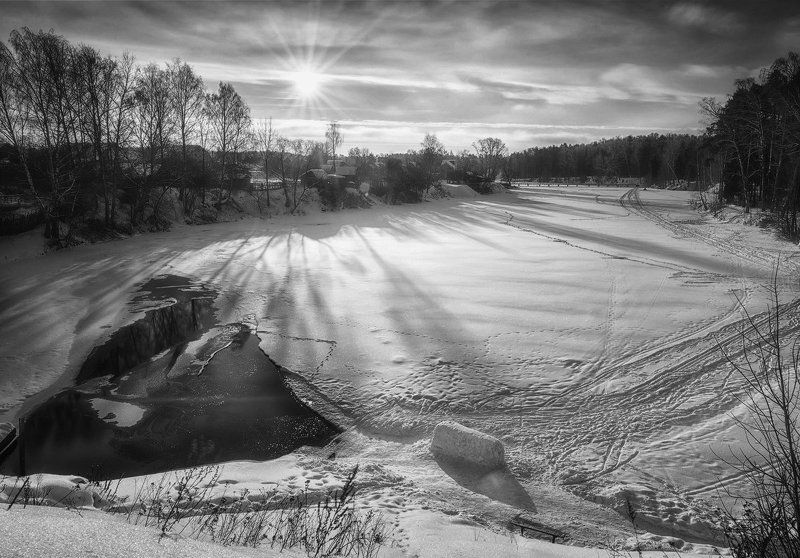 утро, река, солнце, зима, мороз, снег, иваново Утро на реке Талка фото превью