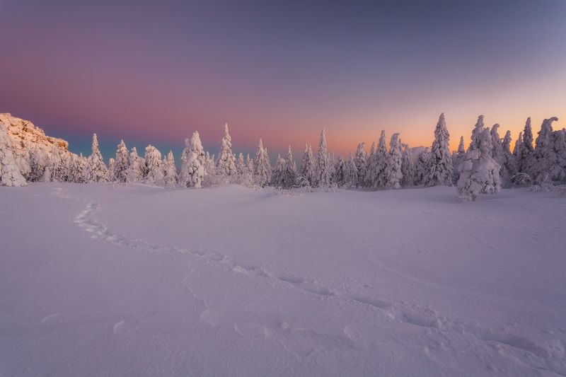 зима, урал, таганай, златоуст, рассвет, t_berg Перламутровый рассвет Таганая фото превью