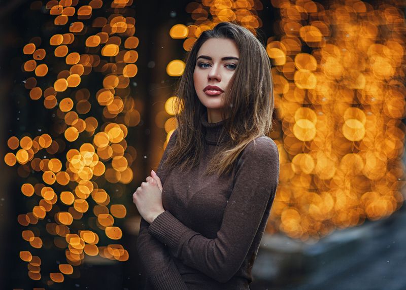 #portrait #beautiful #model #russia #moscow #bokeh #canon #sigma #winter #natural #light Daria  фото превью