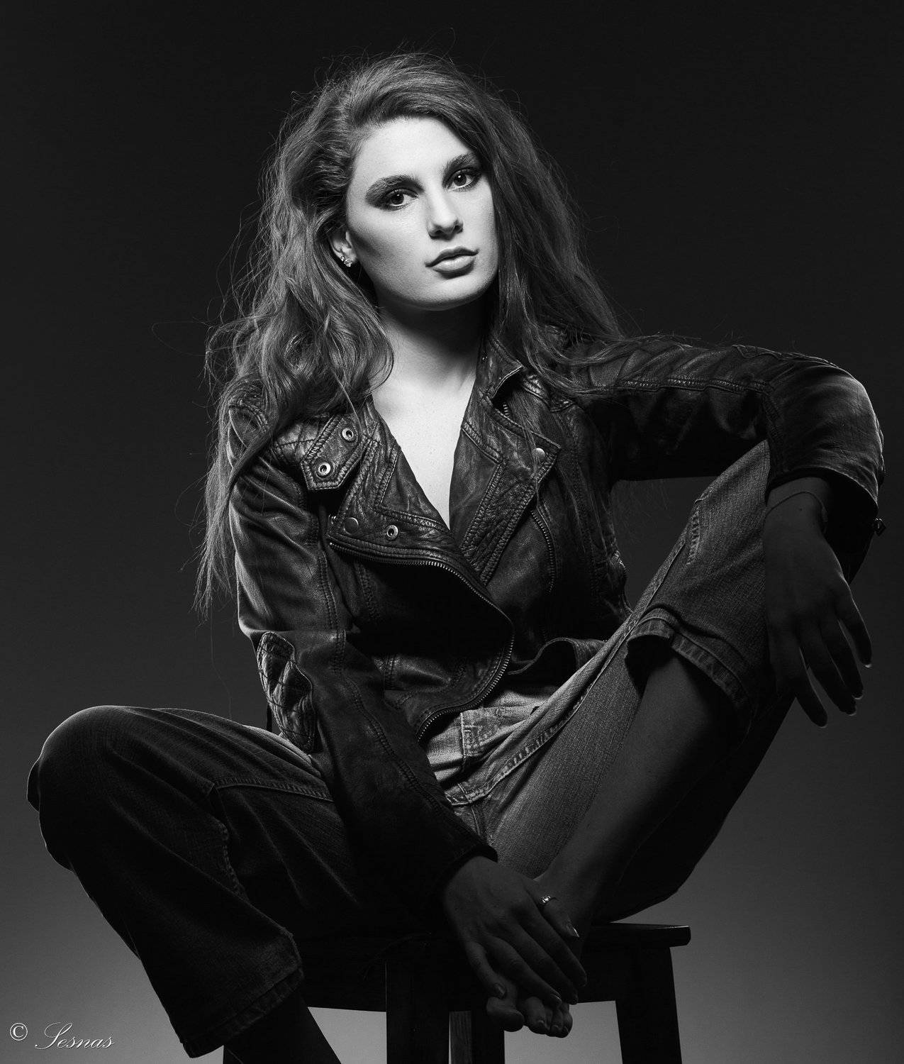 девушка, модель, Милена, студия, волосы, взгляд, Сергей Шпаньков