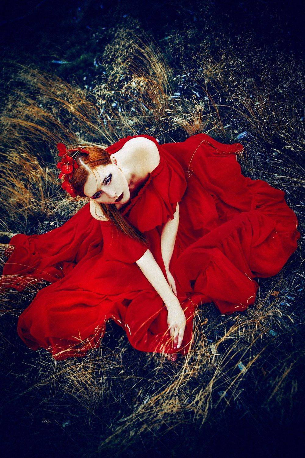 woman, portrait, dress, red, natural light, Руслан Болгов (Axe)