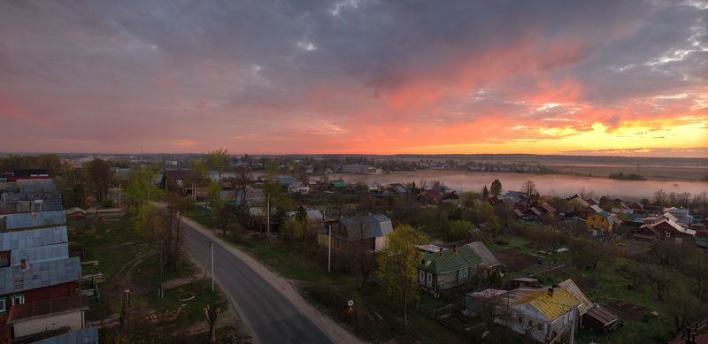 рассвет, деревня, ивановская область,  Пылающий рассвет фото превью