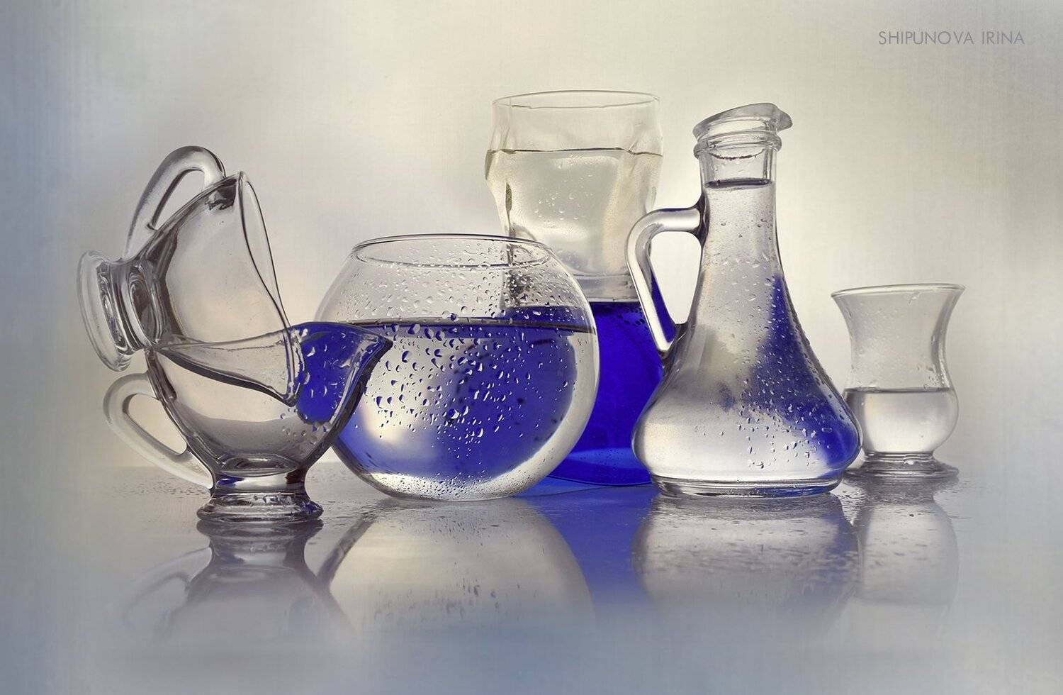 стекло капли прозрачное синее, Шипунова Ирина