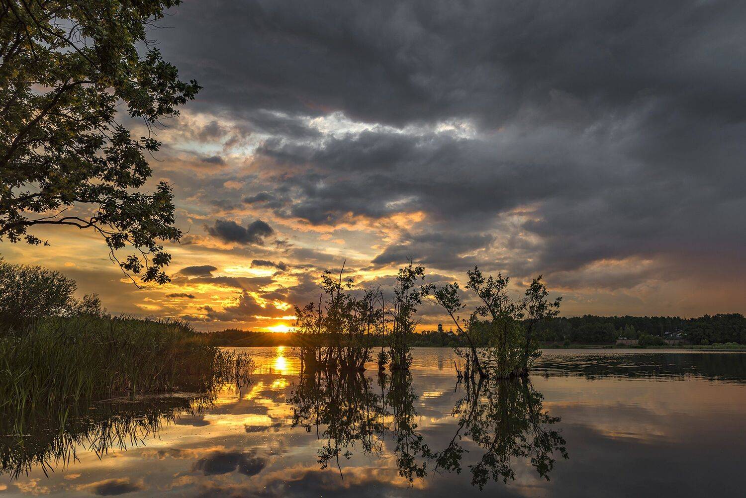 вечер, озеро, бисерово, закат, Владимир Штыриков