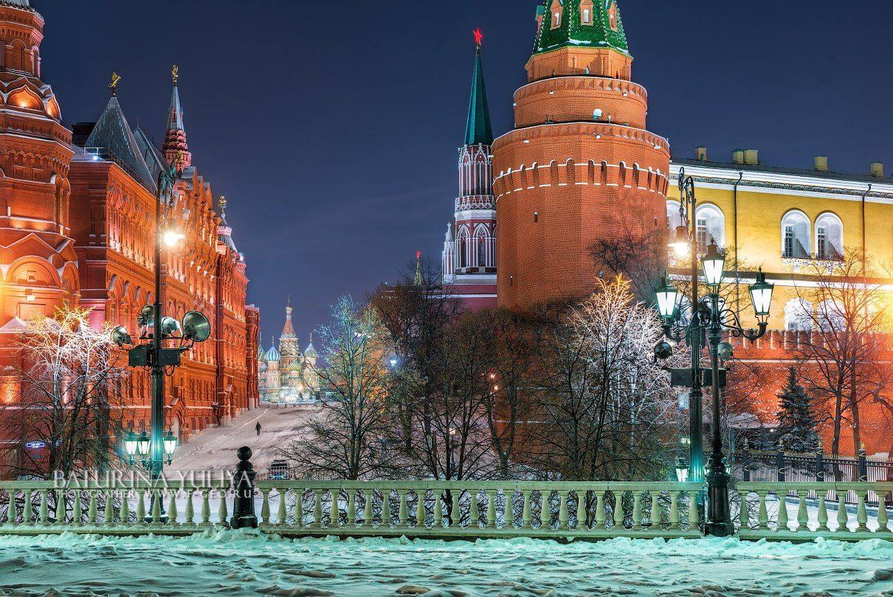 мороз, москва, собор василия блаженного, московский кремль, кремль, зима, утро, Юлия Батурина
