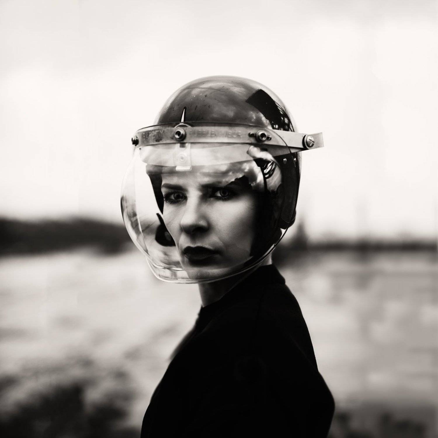 helmet, b&w,, rafal wroblewski