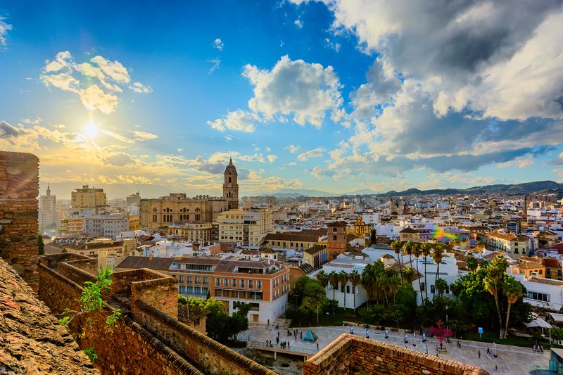 malaga, spain, evening Летний вечер. фото превью