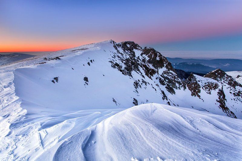 болгария, закат, горы Мальовица фото превью