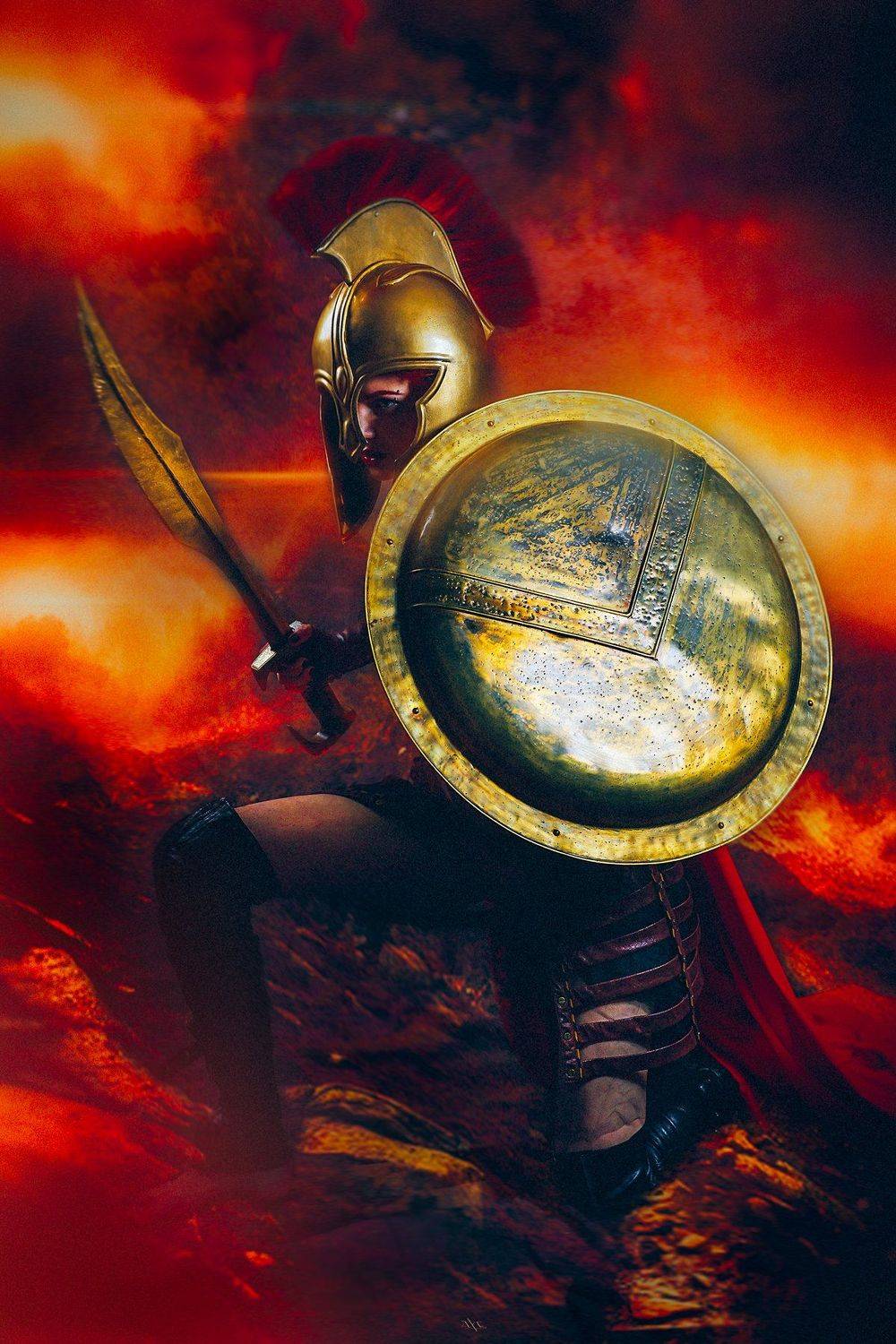 woman, portrait, studio, spartan, Руслан Болгов (Axe)