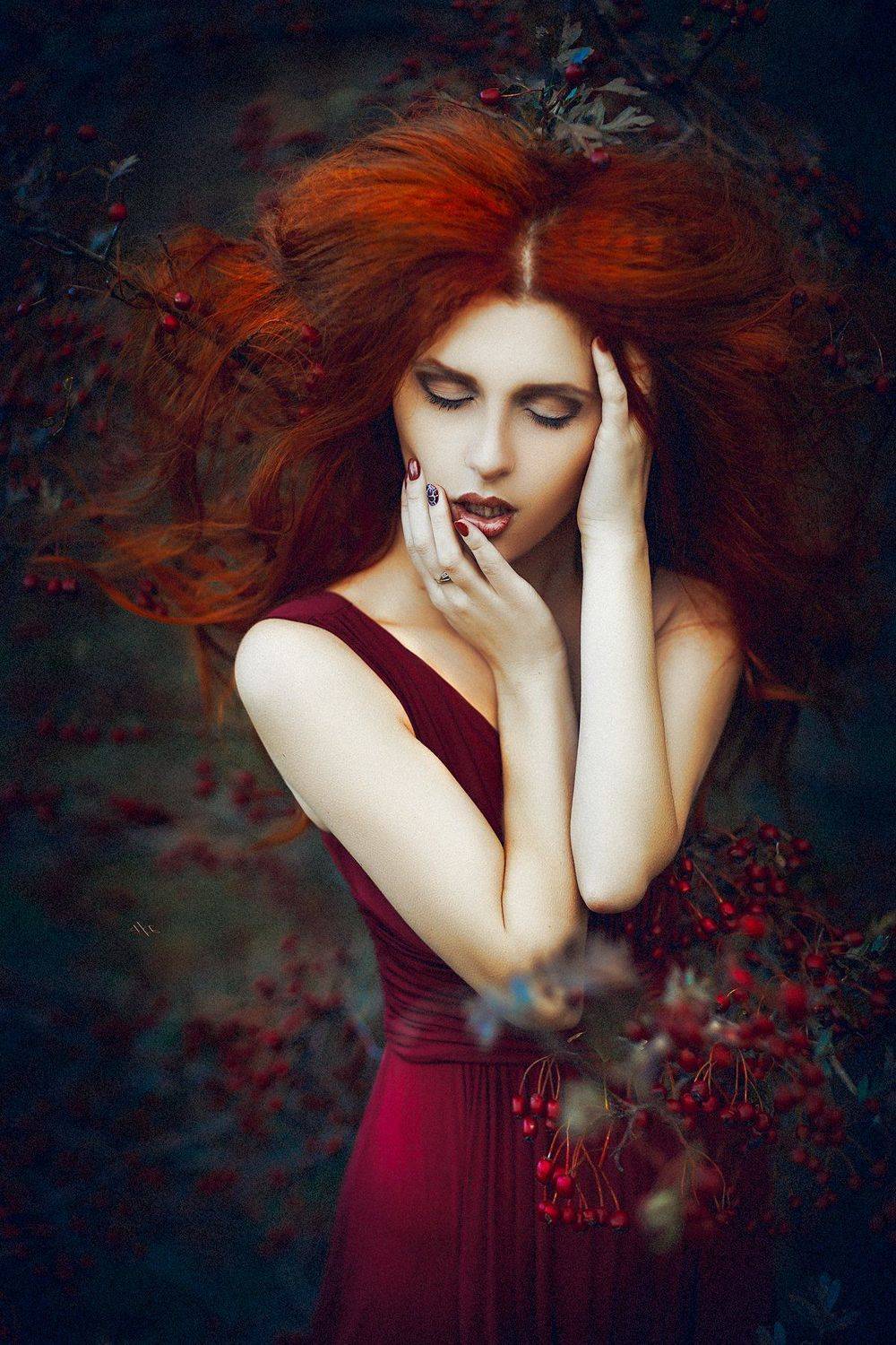 woman, beauty, portrait, redhead, autumn, Руслан Болгов (Axe)