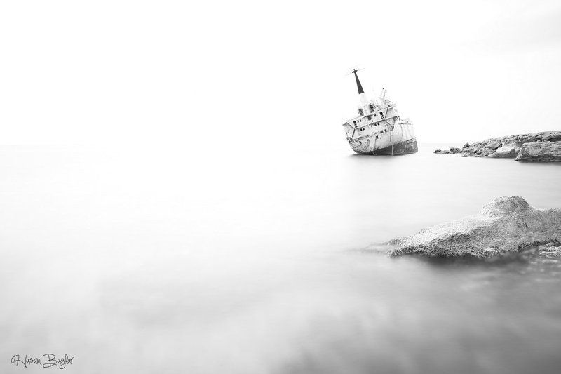 #long exposure #black&white #landscape #ship #cyprus Edro III фото превью