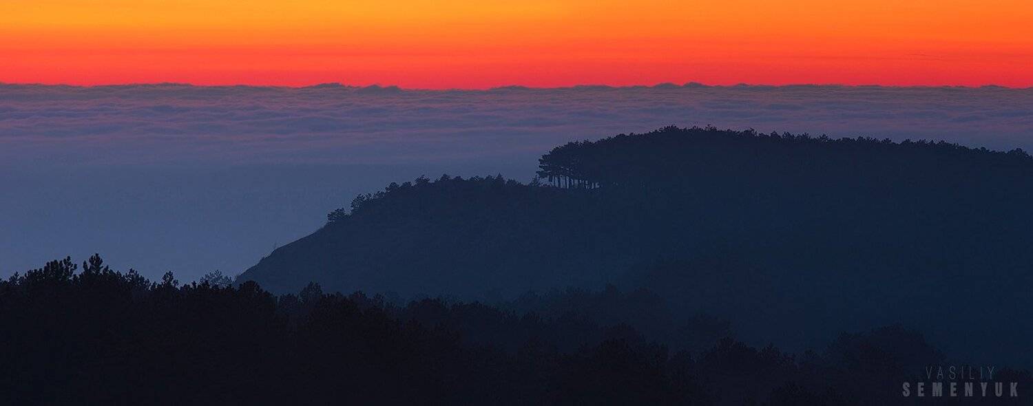 Крым, горы, закат, облачность, Бешик-Тау, Семенюк Василий
