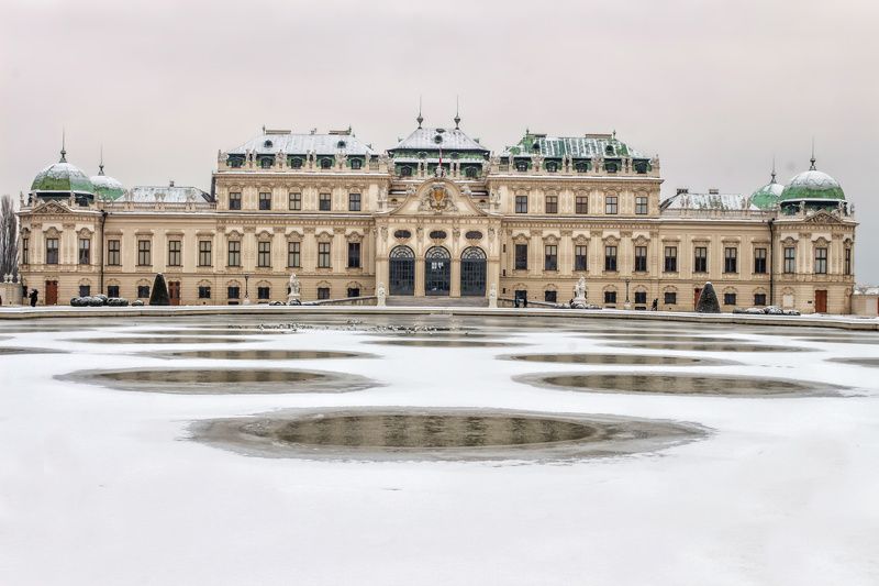belvedere, palace, vienna, austria, winter, historical place, Frozen Mirror фото превью