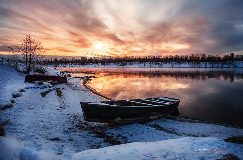 Утро на берегу Волги.