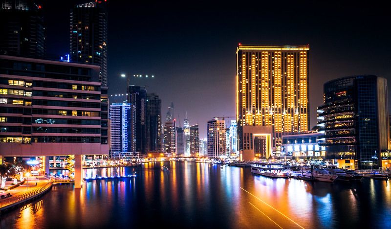 dubai, uae, landscape, architecture, light, city, town, night, life, color, building Dubai Marina фото превью