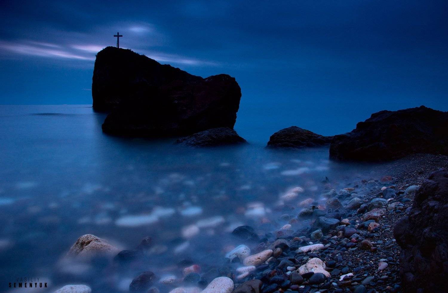 Крым, Фиолент, пейзаж, море, длинная выдержка, закат, Семенюк Василий