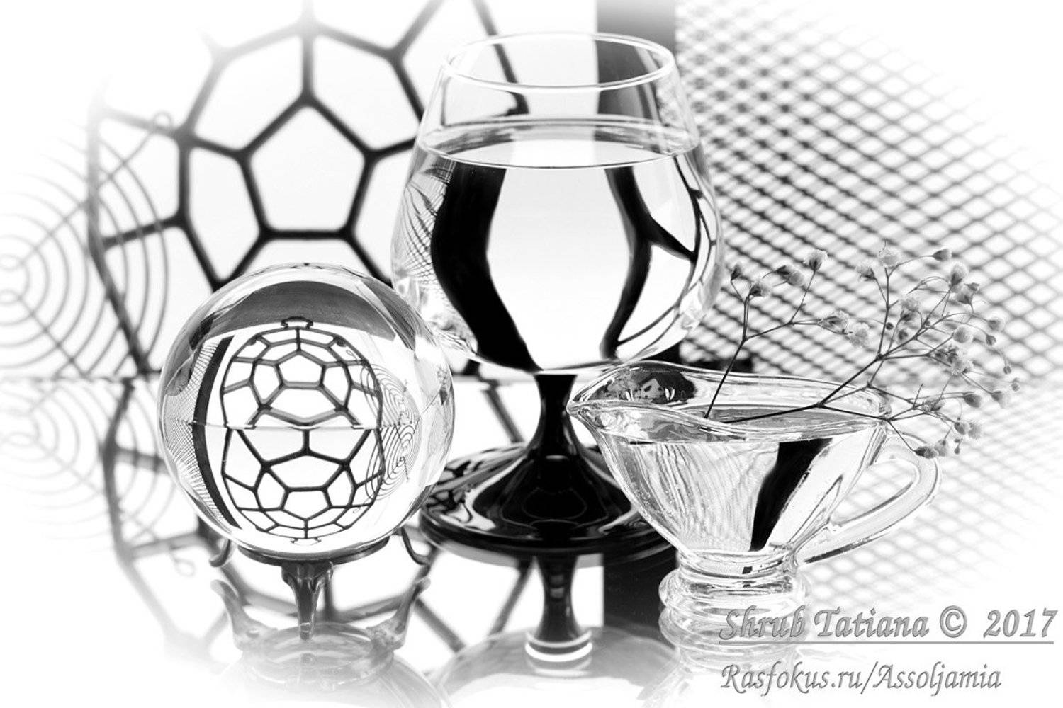 натюрморт, стекло, графика, геометрия, Шруб (Беляева) Татьяна